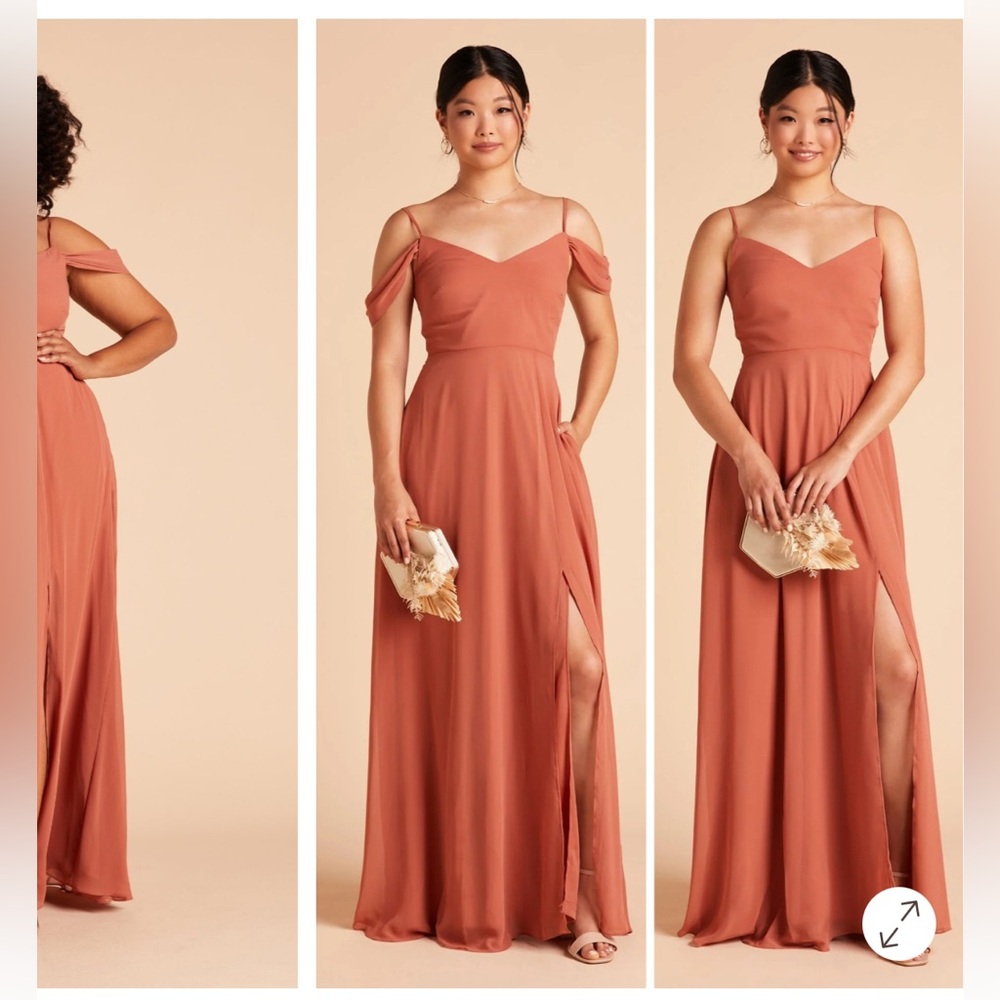 Birdy Grey Terracotta Bridesmaid Dress - Devin w/ Slit Chiffon